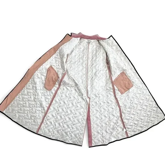 Hunter Bell Hightower Coat Pink Heart Quilted Velvet Factory Sample Sz 4 - Picture 4 of 16